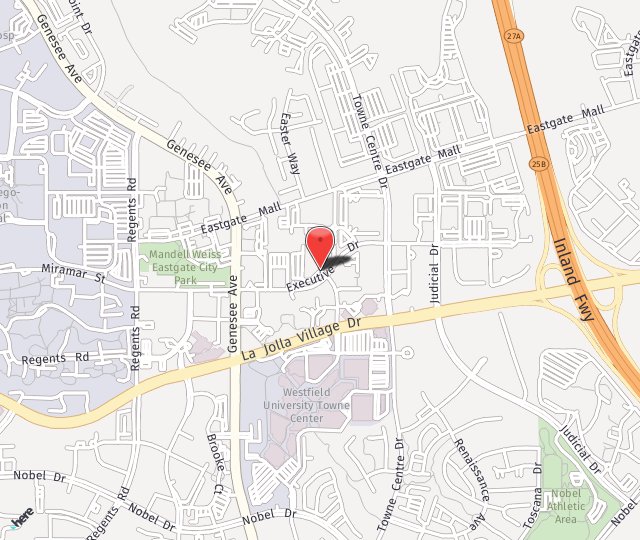 Location Map: 4510 Executive Drive San Diego, CA 92121