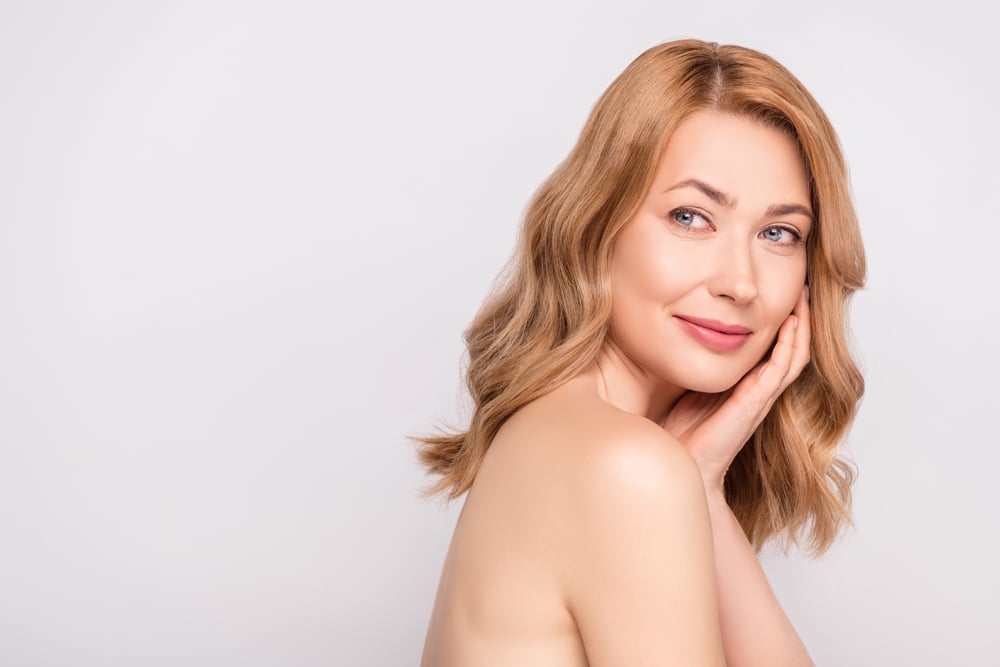 Woman with tight skin after FaceTitle treatment in La Jolla, CA